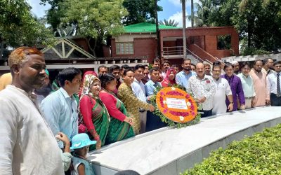 বঙ্গবন্ধুর সমাধিতে শ্রদ্ধা সরকারিকৃত ছিলারচর বালীকান্দি শেখ ফজিলাতুন্নেসা মুজিব কলেজের